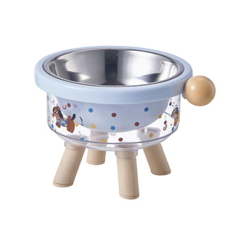 Elevated Pet Bowl – Stainless Steel Bowl with Wooden Legs & Cute Design