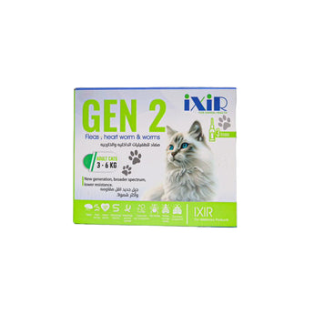 Ixir Gen 2 packaging for cats on a white background
