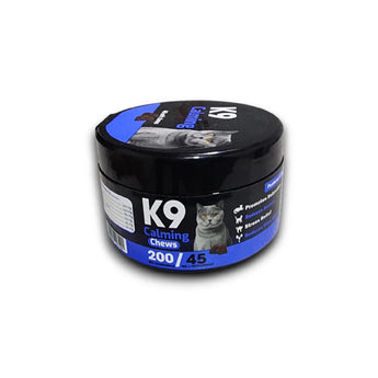 K9 Calming Chews container with a cat on the label against a white background