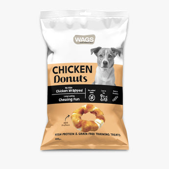 Wags Chicken Donut 100 Gram - 4 Pieces | Pets Land | PetsLand