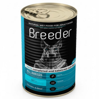 breeder pate canned food for adult dog chicken with beef 400g