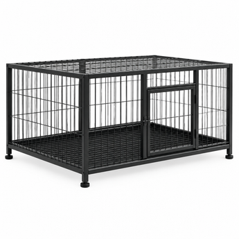 Himalaya wide black metal pet cage, 93 cm, with access door and fixed legs