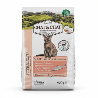 Chat & Chat Expert Premium Sterilized Adult Salmon Dry Cat Food 900g