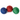 Naomi Catnip Cat Toy 3-piece set WE-326 with blue, red and green textured balls on a white background