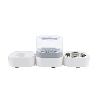 Naomi Water Fountain YE133483 WE-327 with clear reservoir and side bowls on a white background