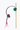 Naomi Catnip cat wand toy WE-308 with multicolored cord, green character ball and pink feathers on white background