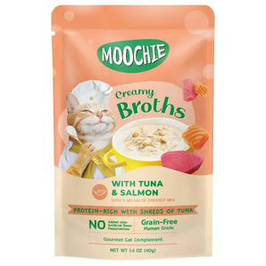 Moochie – Kitten Creamy Broth With Tuna & Salmon – 40g
