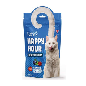 Reflex Happy Hour Healthy Bones Salmon & Blueberry & Cranberry Cat Treat (60 Gr)