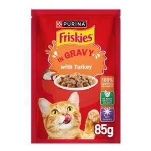Purina Friskies Turkey Chunks in Gravy Wet Cat Food Pouch 85g