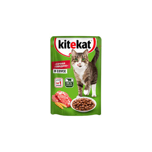 Kitekat Cat Wet Food with Beef pieces in sauce 85g