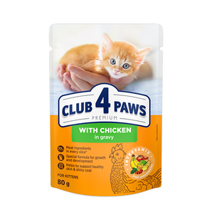 CLUB 4 PAWS PREMIUM for kittens WITH chicken in gravy 80g