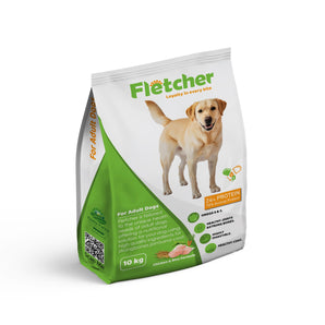 Fletcher Premium Adult Dry Dog Food – Chicken & Rice Formula | High Protein & Joint Support