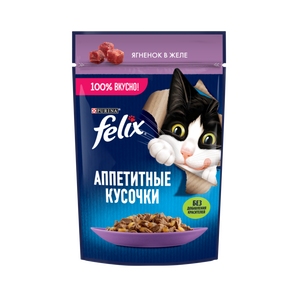 Purina Wet food FELIX Appetizing pieces for cats, with lamb in jelly 75 g