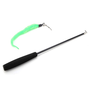 High Elastic Cat Teaser Wand, Retracted Pet Cat Kitten Interactive Toy Chaser Toy Having Fun Exercise Playing Feather Toy