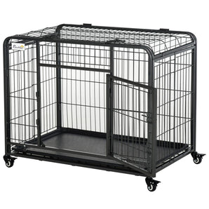 Folding Design Metal Dog Crate & Heavy Duty Kennel with Removable Tray (110*100*125m)