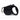 Black retractable dog leash on a white background