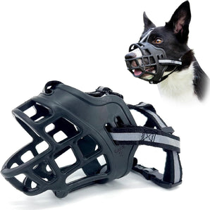Dog Muzzle, Soft Rubber Safety Basket, Adjustable Dog (Size: 5)