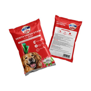 Rich Denta Fresh StickWith Beef Dog Treats ( 4 Sticks )