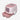 Pink pet litter box with transparent sides on a white background