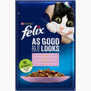 FELIX as good as with Trout and Green Bean in Jelly Wet Cat Food 85g