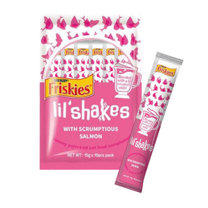 Friskies Lil Shakes Pet Snacks For Cats, With Scrumptious Salmon ( 15G X 10 Sachets)