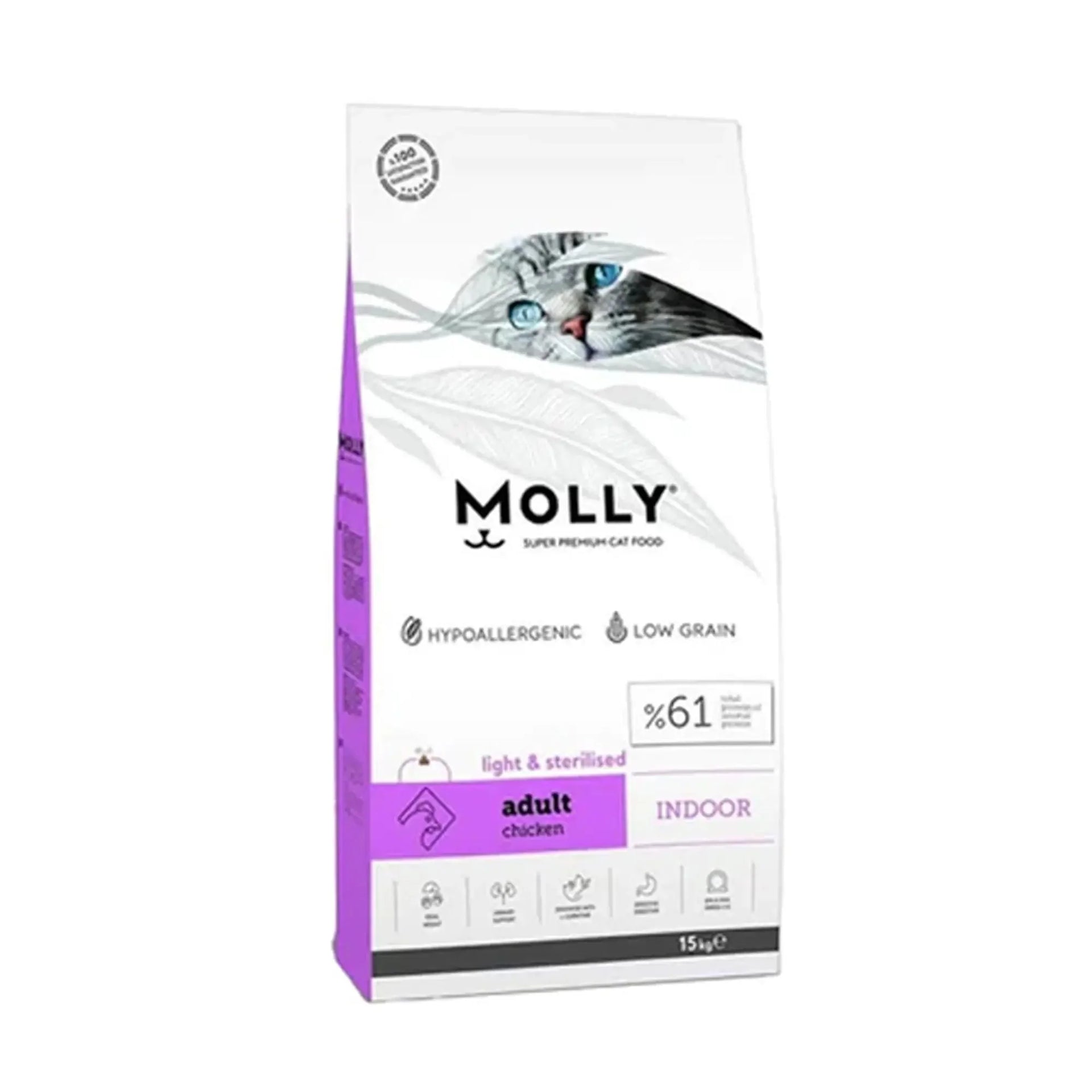Molly INDOOR Light & Sterilised Chicken (2kg-15kg) – Pets Land