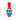 Red and blue toy with a textured surface on a white background