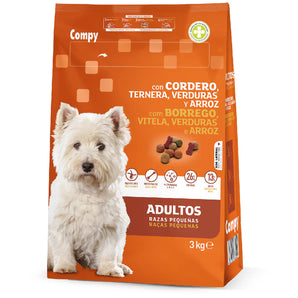 Compy Dry Food with meet and Vegetables for Small Breed Adult Dogs 3 kg