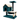 Cat Castle K-30 teal and cream cat tree with roofed house, upper perch, hammock and wrapped posts on white background