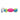 Colorful dog toy with measurement label on a white background